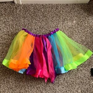 Rainbow Tulle Layered Skirt